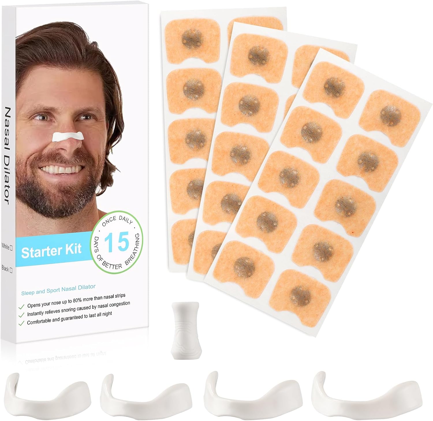 50 pièces Bandes nasales respirables pour adultes, soins nasaux 50 pièces Bandes nasales respirables pour adultes, soins nasaux