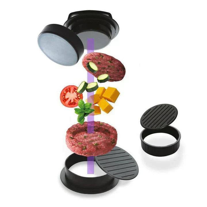 Moule et presse à hamburger 3 en 1