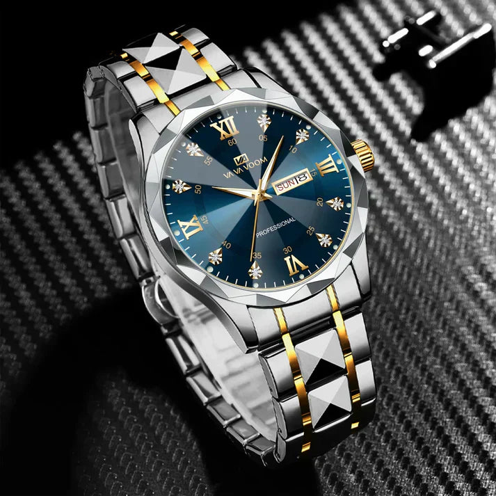 Montre OLEVS Originale 3d À Quartz Étanche En Acier Inoxydable