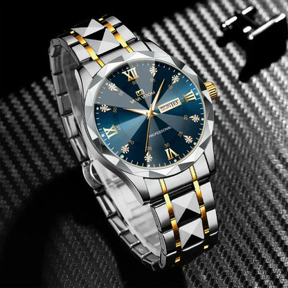 Montre OLEVS Originale 3d À Quartz Étanche En Acier Inoxydable