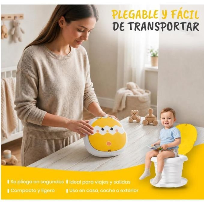 Bébé sur son pot poussin