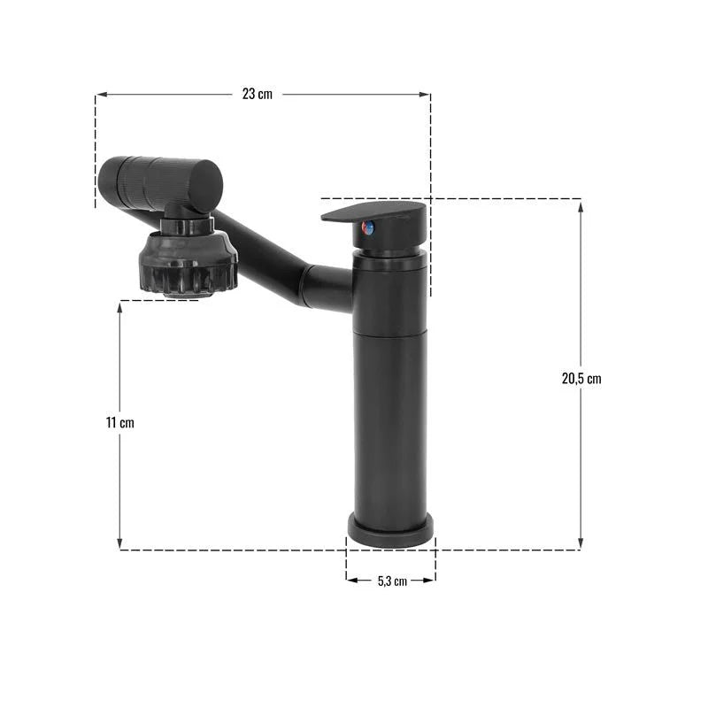 Robinet de lavabo fixe DORSET, noir