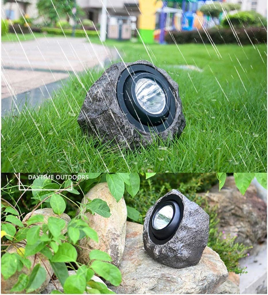 2 lampe solaire en pierre de jardin ( 2 lampe )