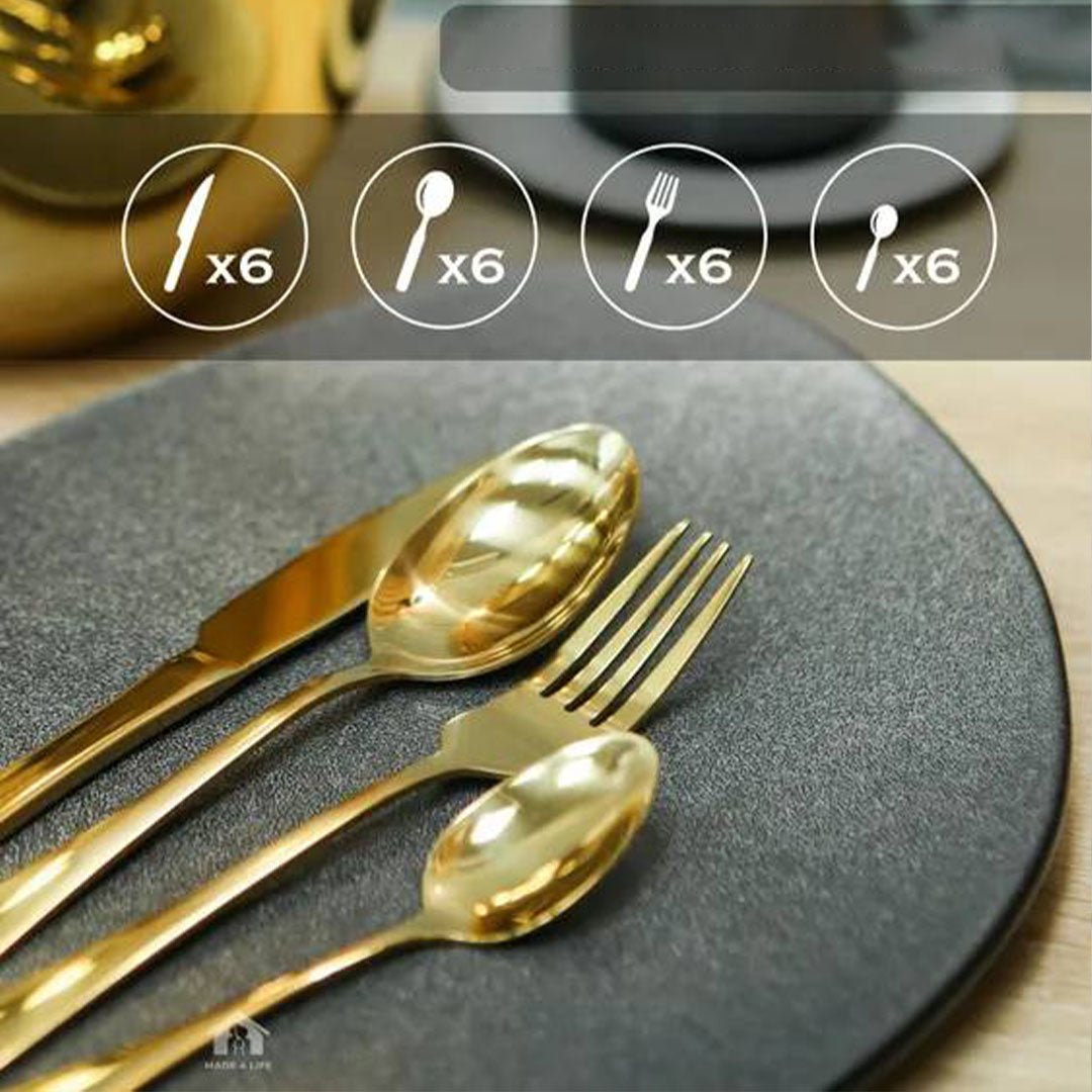 Couverts de luxe en forme d'œuf 24 pièces