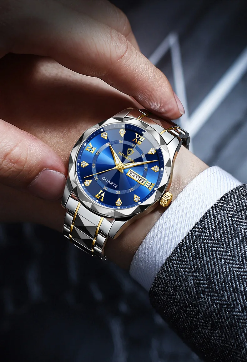 Montre OLEVS Originale 3d À Quartz Étanche En Acier Inoxydable